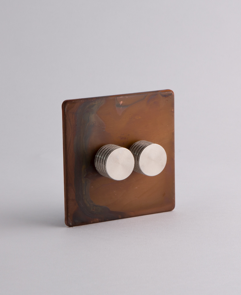 Designer Dimmer Switch Double Copper & Silver Light Switch
