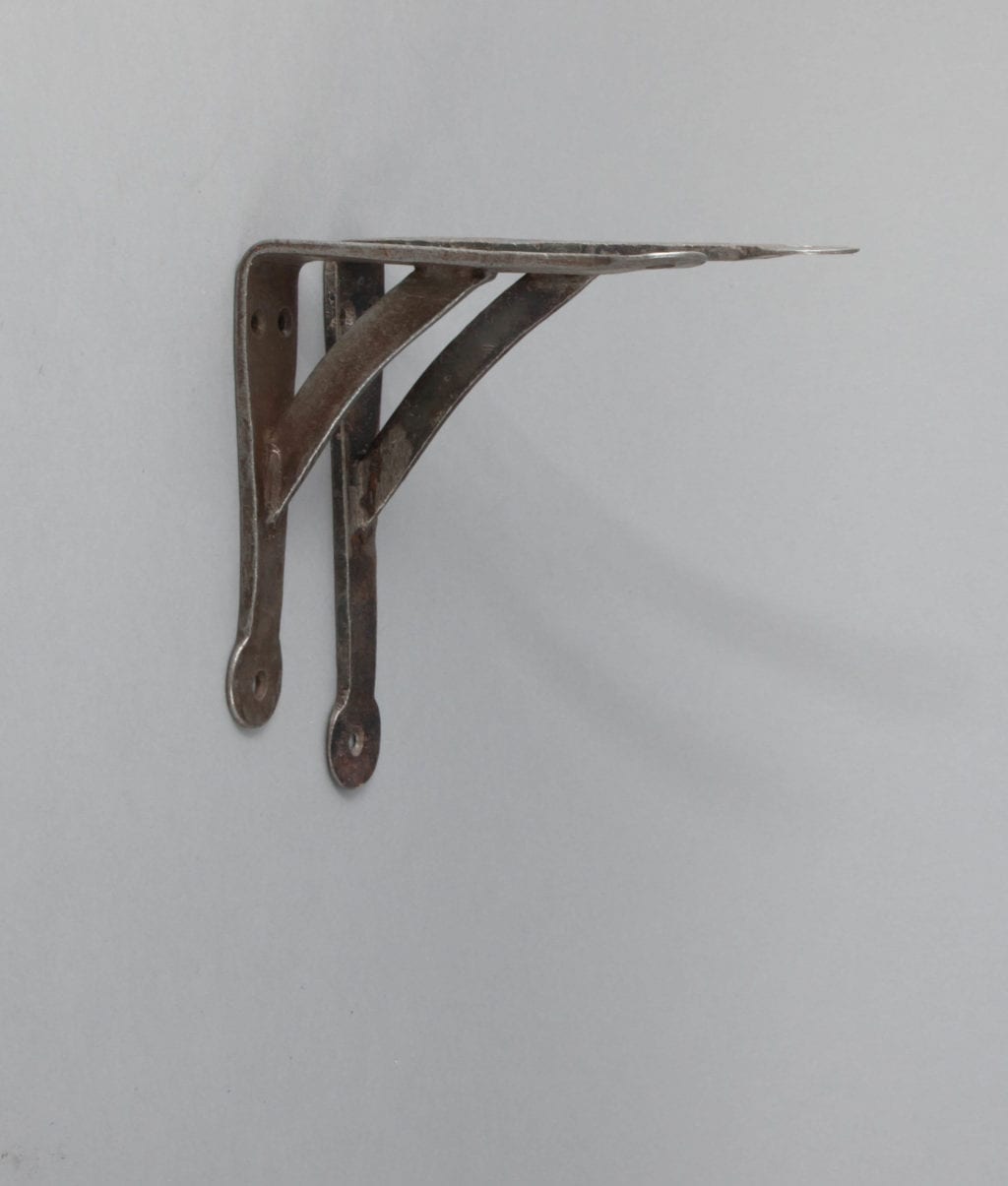 Terry metal shelf bracket large and small on white background