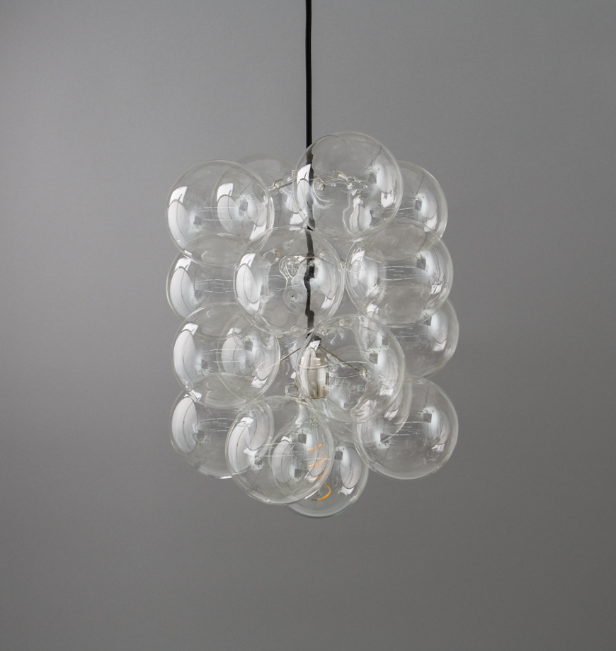 Bubble Chandelier Single Point 16 Bauble Glass Pendant