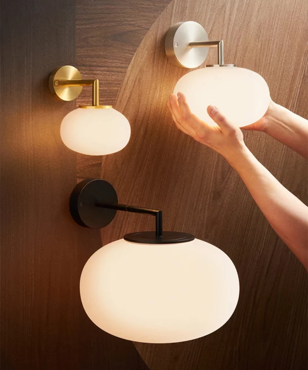 Waldorf range glass wall lights in various sizes