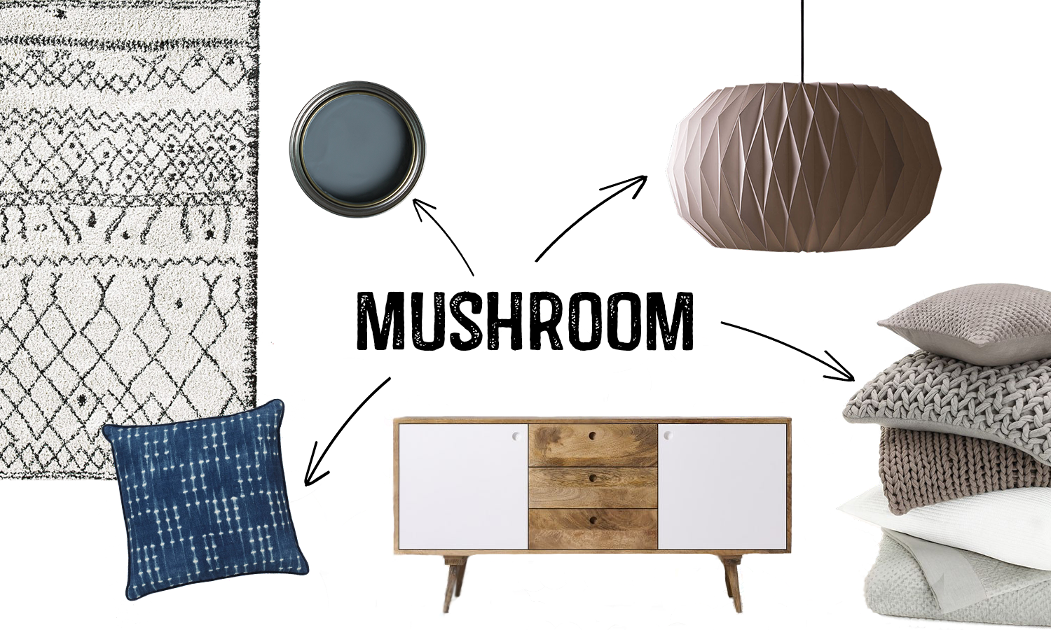 2017 Colour Trends Mushroom Interior Mood board