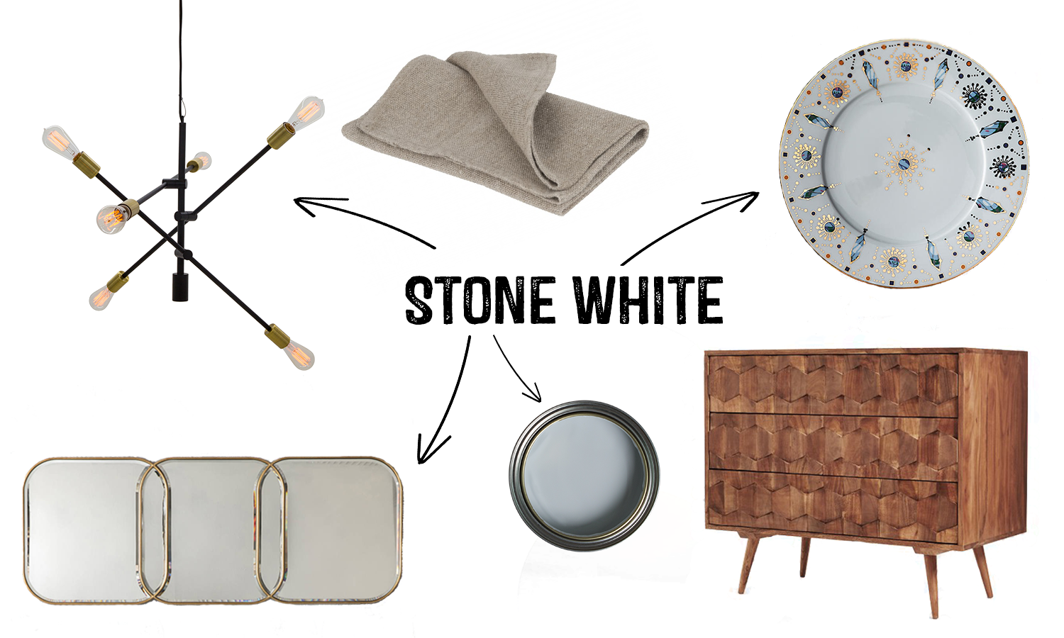 2017 Colour Trends Stone White Interior Mood board