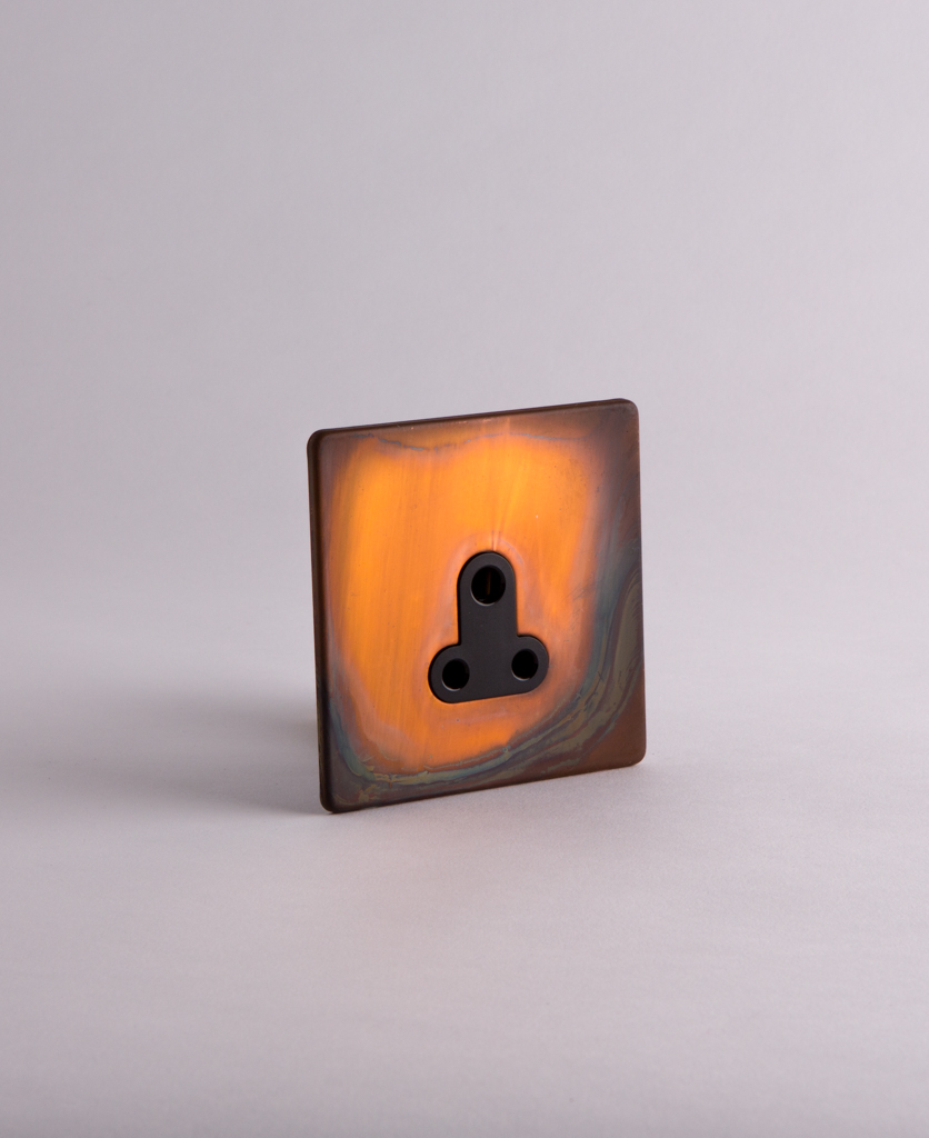 Copper Round 3 Pin Socket with Black or White Inserts