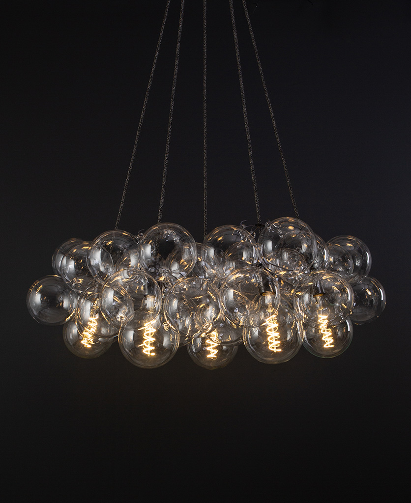 The Iridescent Waterfall Glass Bubble Chandelier