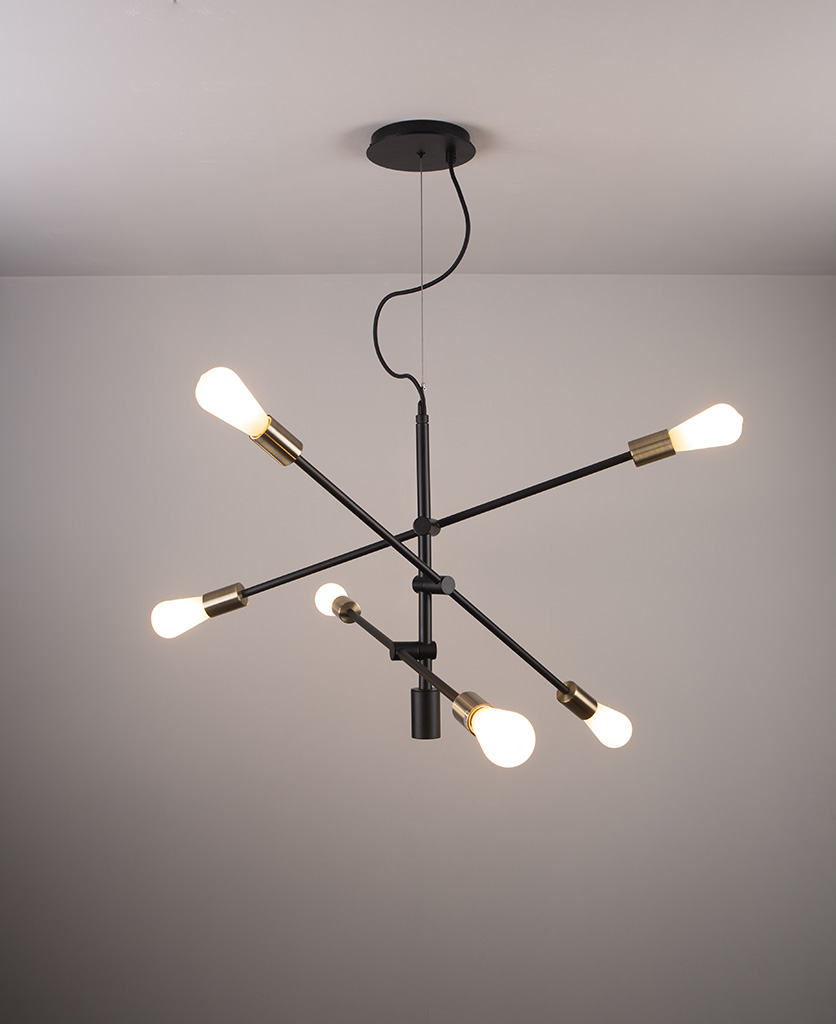 Trikonasana black multi arm light