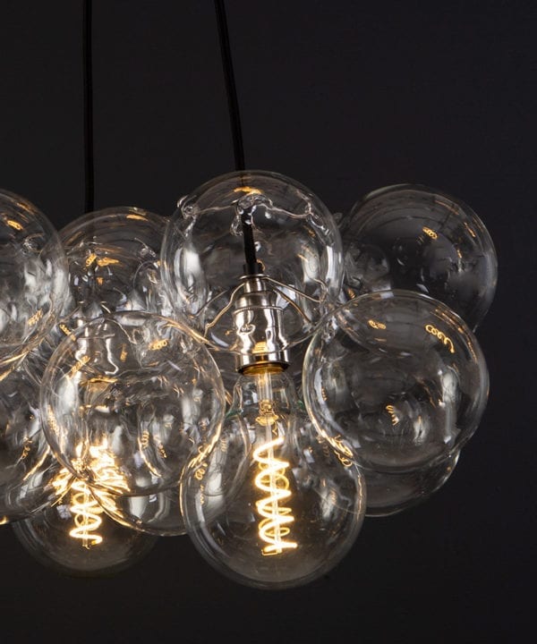 closeup clear bauble silver