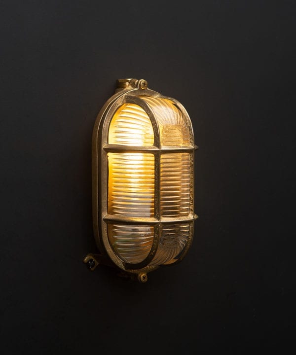 dave gold bulkhead wall light with bulb