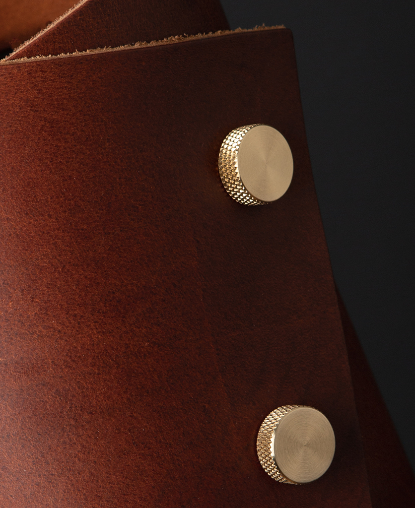 Leather Desk Lamp Brass Cuff Lamp in Three Finishes