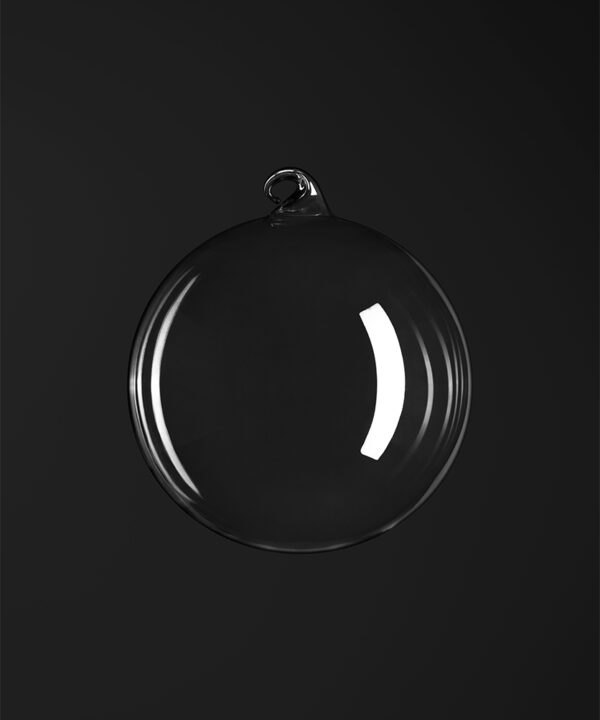 clear replacement orb for floating bubble light against black background