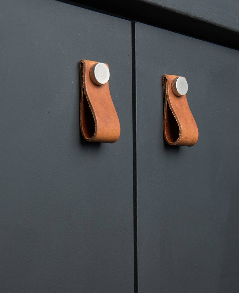 MAGNI Small Leather Kitchen Door Handles Available in Three Colours
