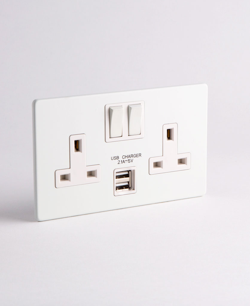 white usb sockets