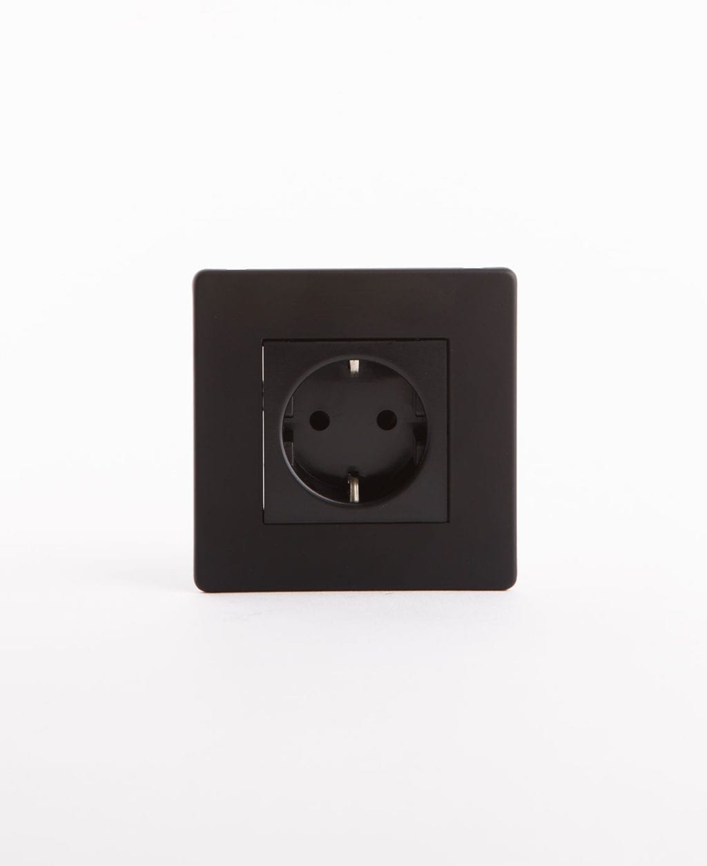 Schuko black single socket