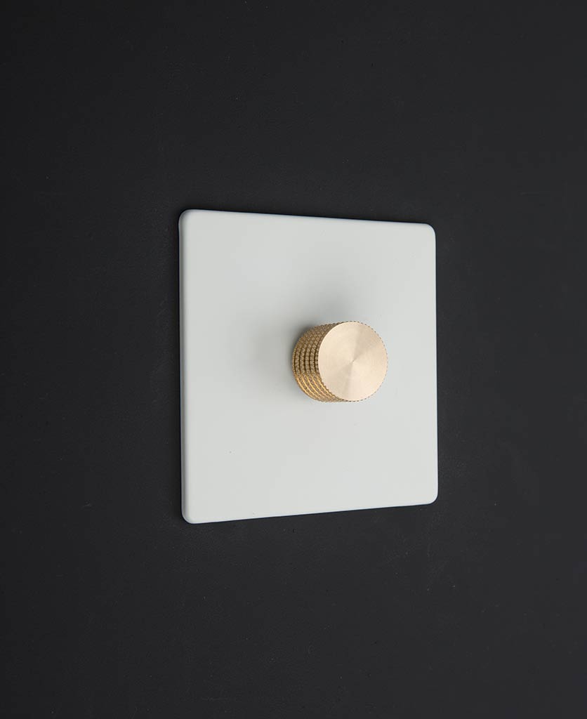 Designer Single White Dimmer Black, White, Gold or Silver Knobs