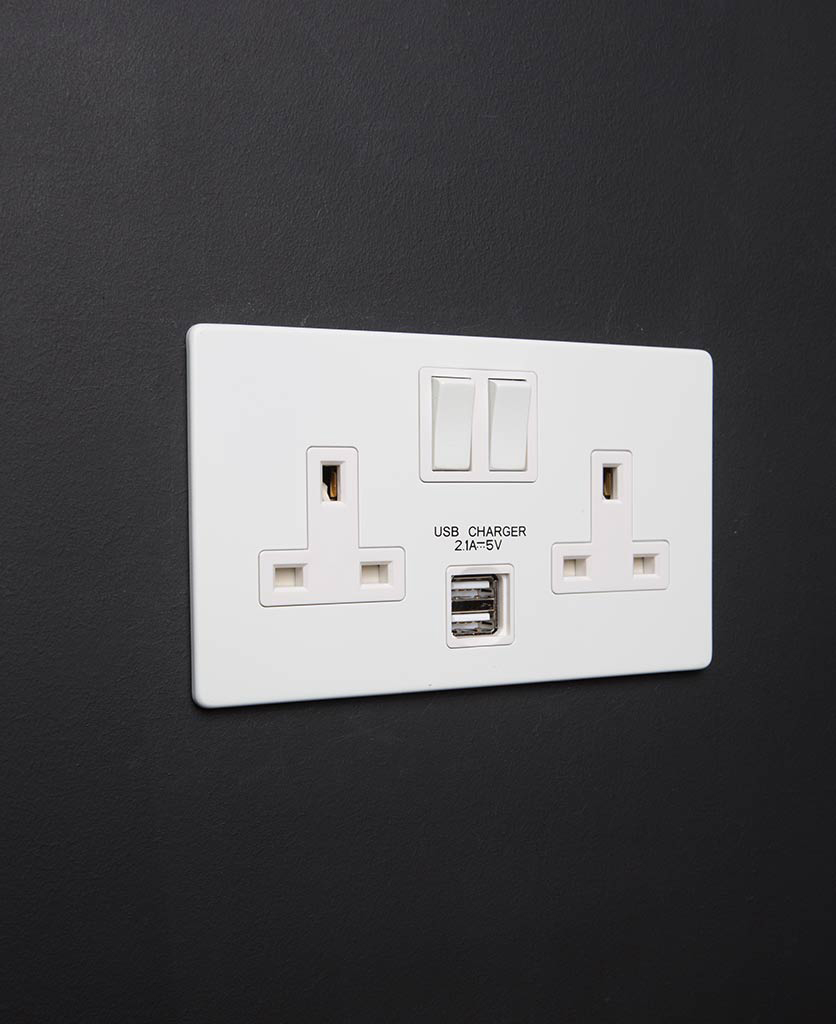white usb sockets