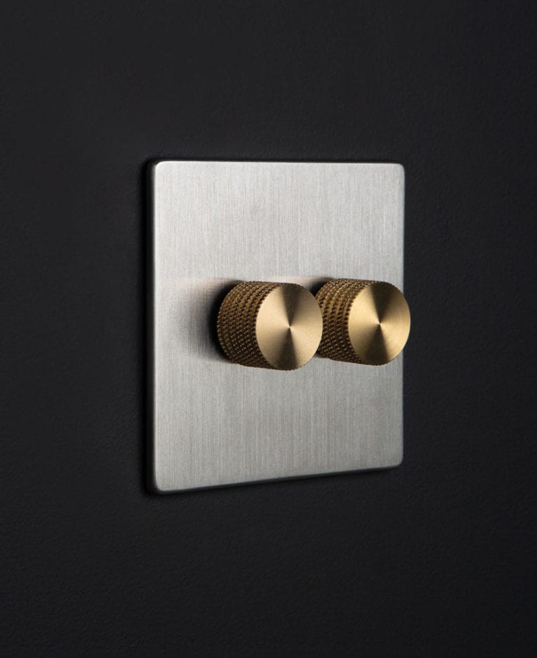 LED Light Dimmer Switch Silver with Black, White, Gold or Silver Knobs