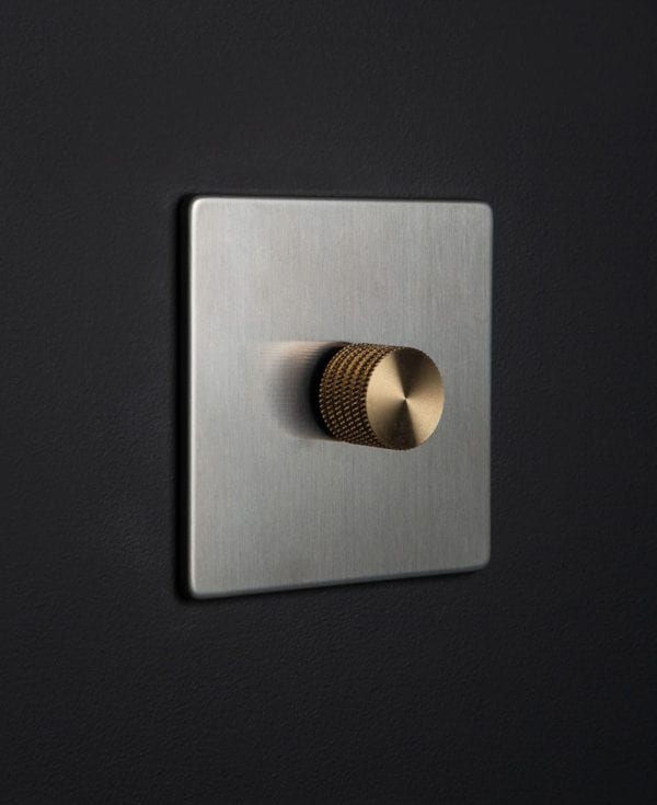 Silver Dimmer Switch with SIlver, Gold, Black or White Dimmer