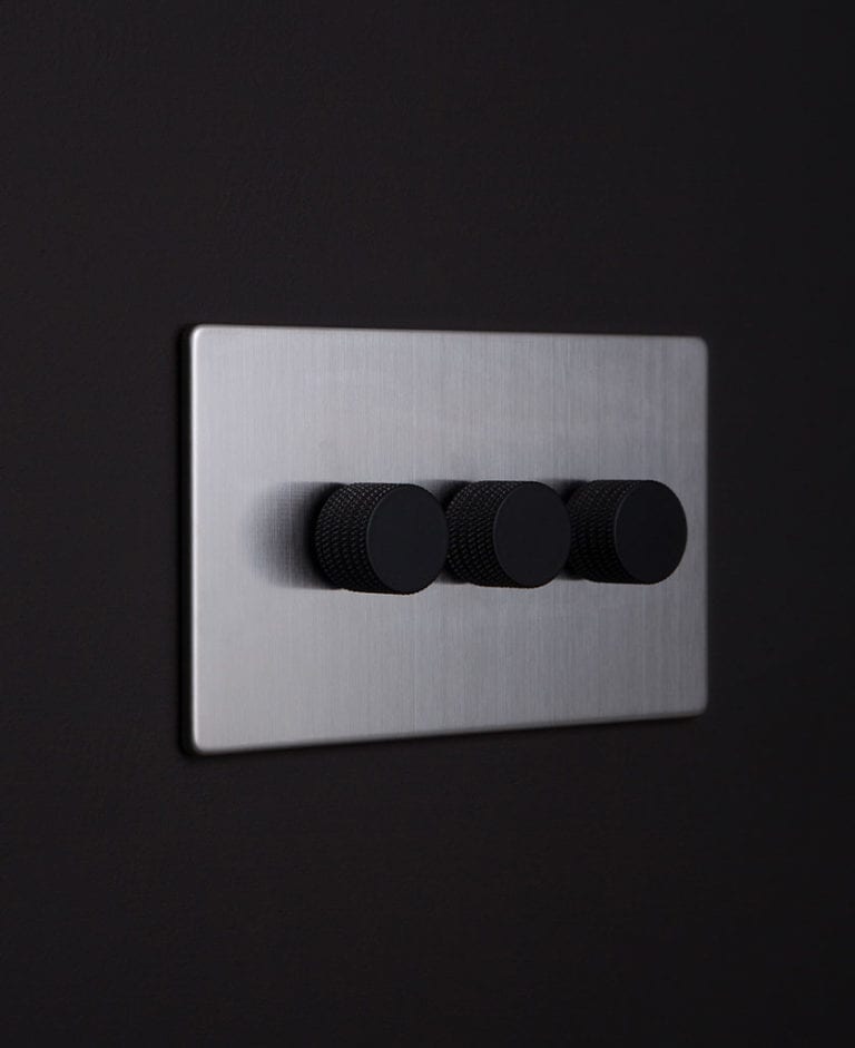 Brushed Steel Dimmer Switch Silver Triple Dimmer Switch