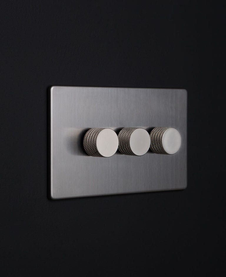 Brushed Steel Dimmer Switch Silver Triple Dimmer Switch