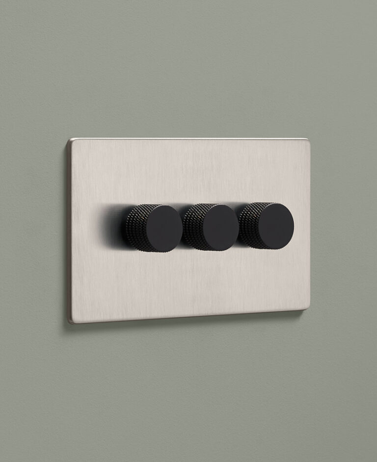 Brushed Steel Dimmer Switch Silver Triple Dimmer Switch