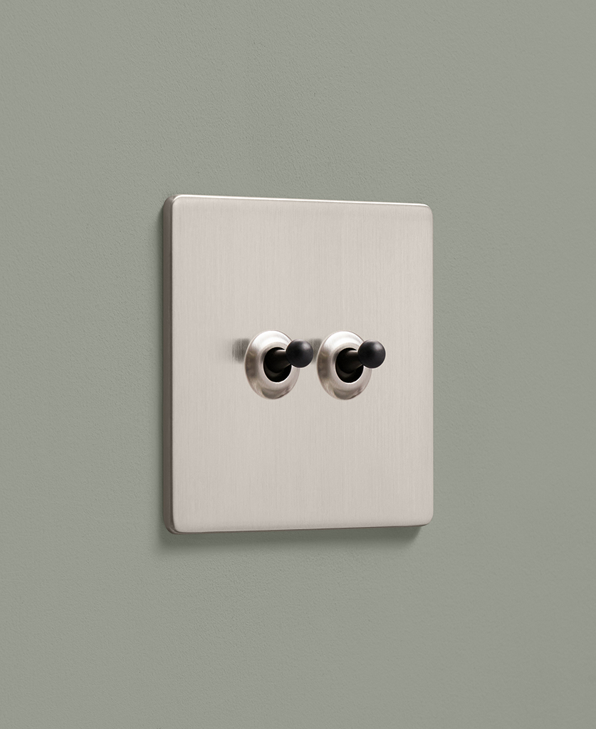 brushed silver double toggle light switch