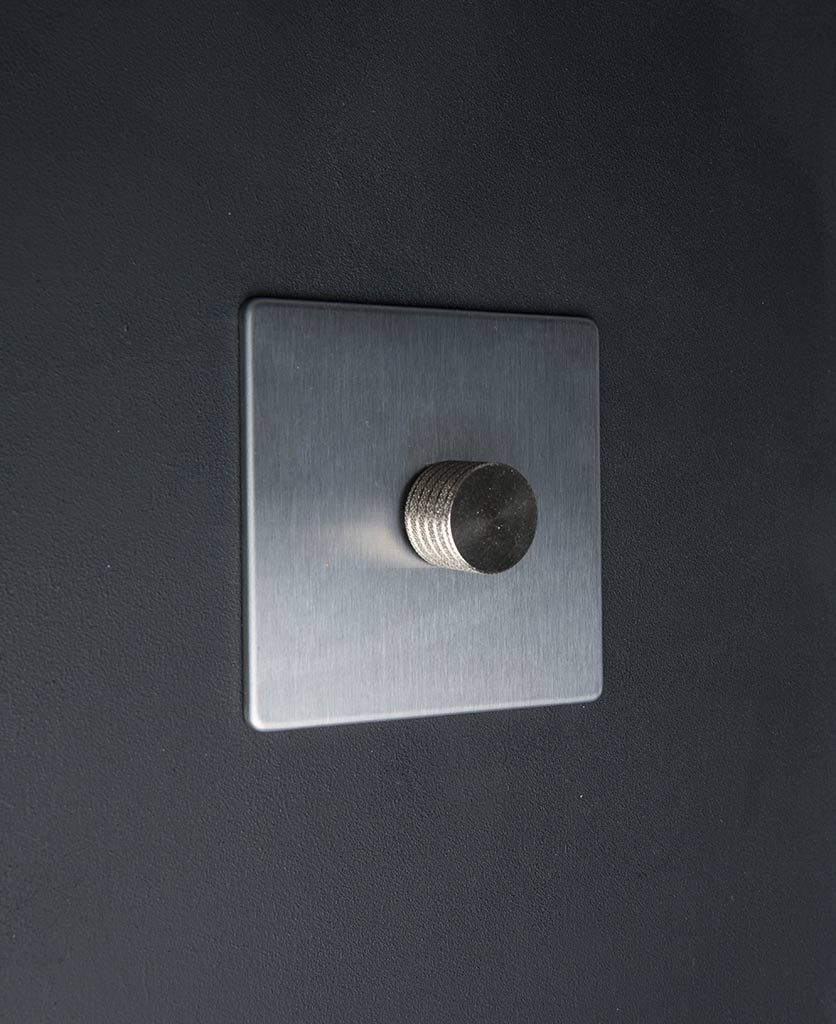 SIlver Single Dimmer Switch with SIlver, Gold, Black or White Dimmer