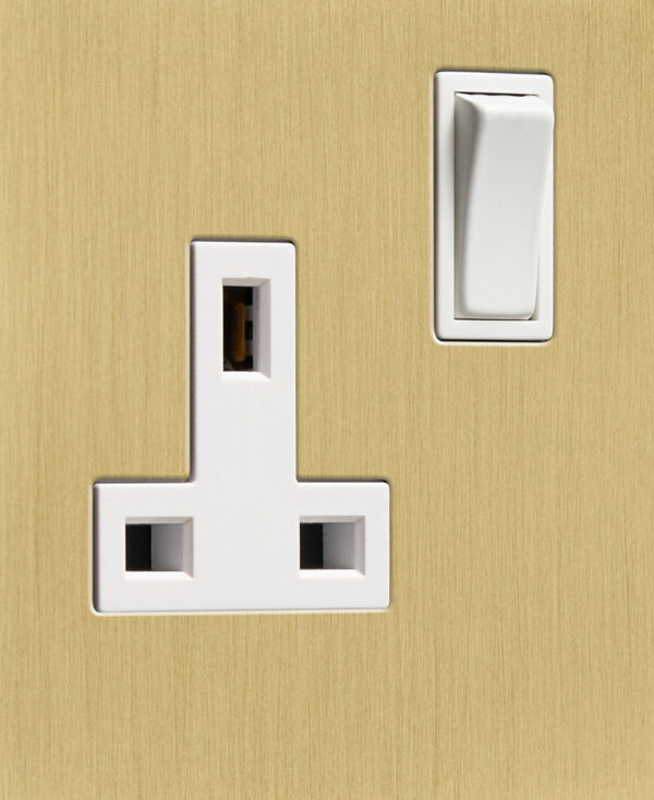 Metal Plug Sockets Gold with Black or White Inserts