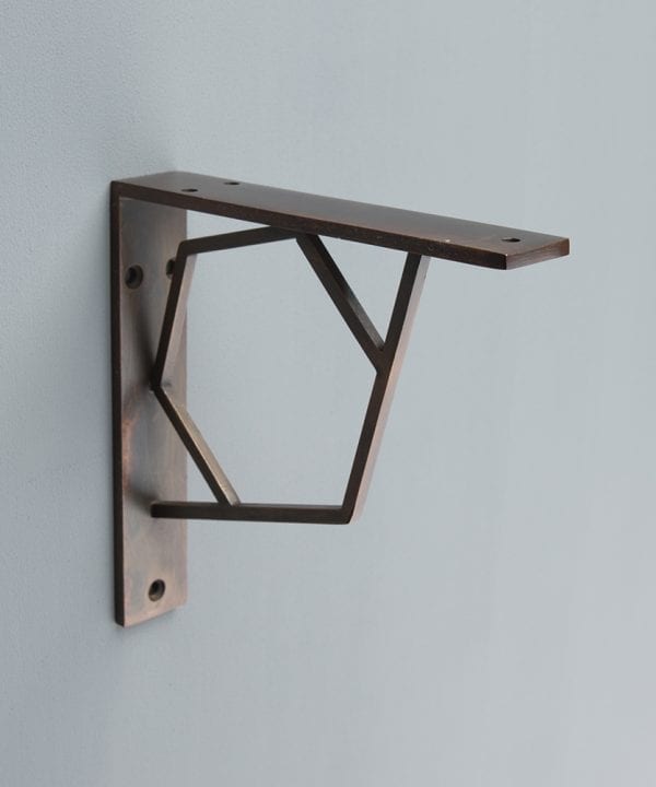 Marlene hexagon shelf bracket against grey background