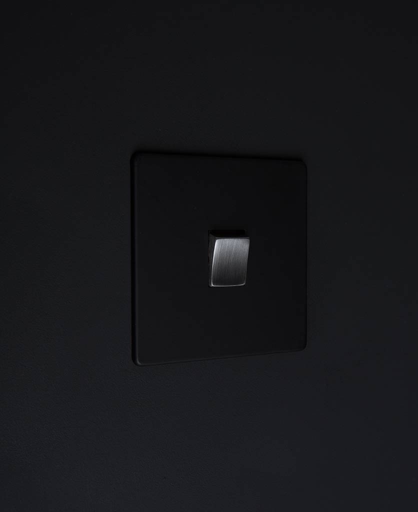 Black Single Rocker Switch Available with 4 Different Rocker Colours