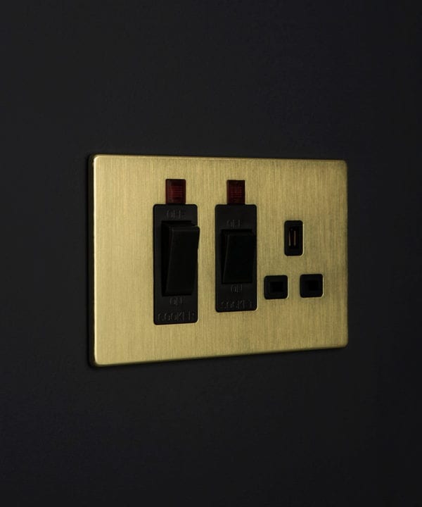 Triple Light Switch Gold Available with 4 Different Rocker Colours