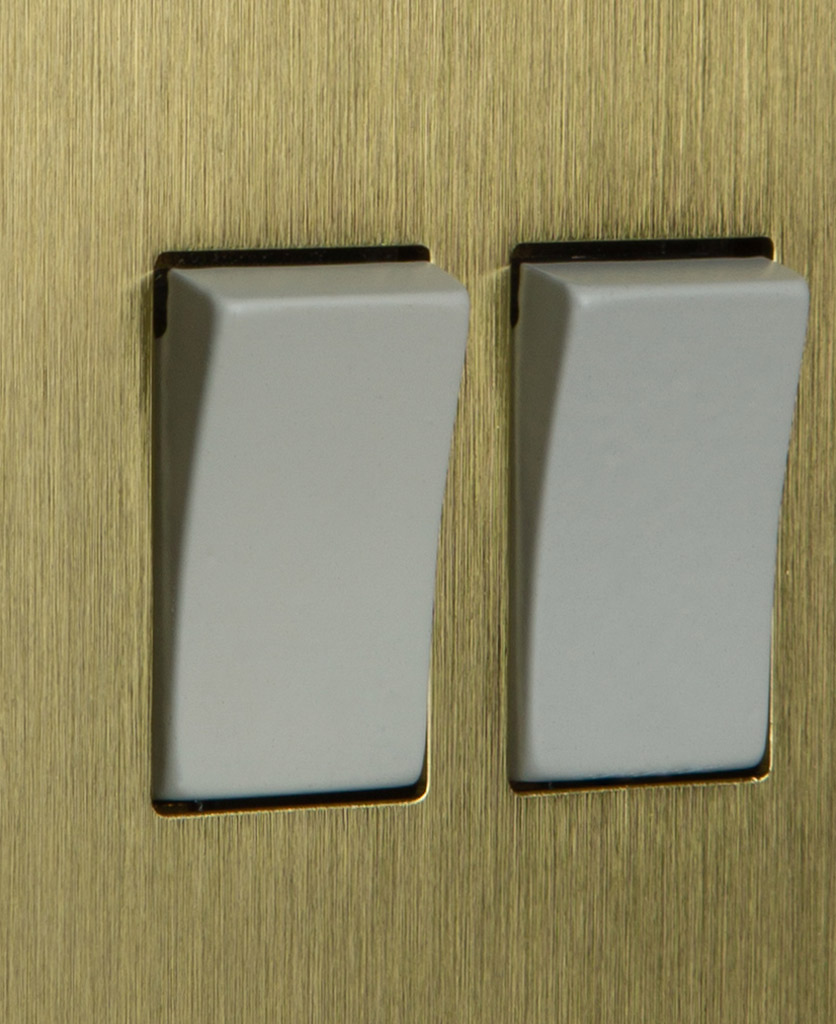 Double Light Switch Gold Available with 4 Different Rocker Colours