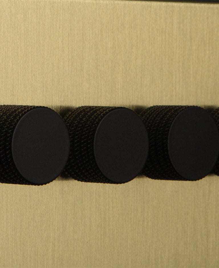 4 Gang Dimmer Switch Gold with Black, Gold, White or Silver Knobs