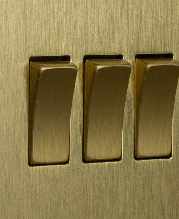 Triple Light Switch Gold Available with 4 Different Rocker Colours