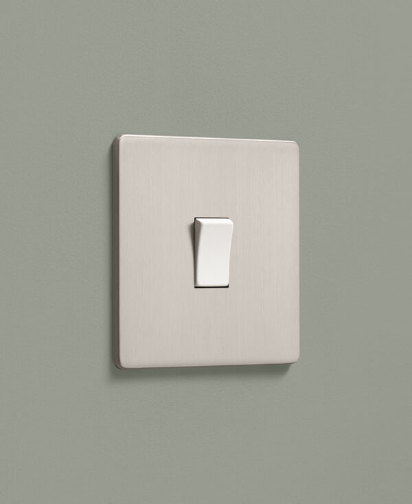 Silver Single Rocker Switch | Brushed Silver Light Switch