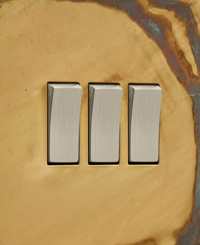 3 Way Rocker Switch - Smoked Gold Triple Switch