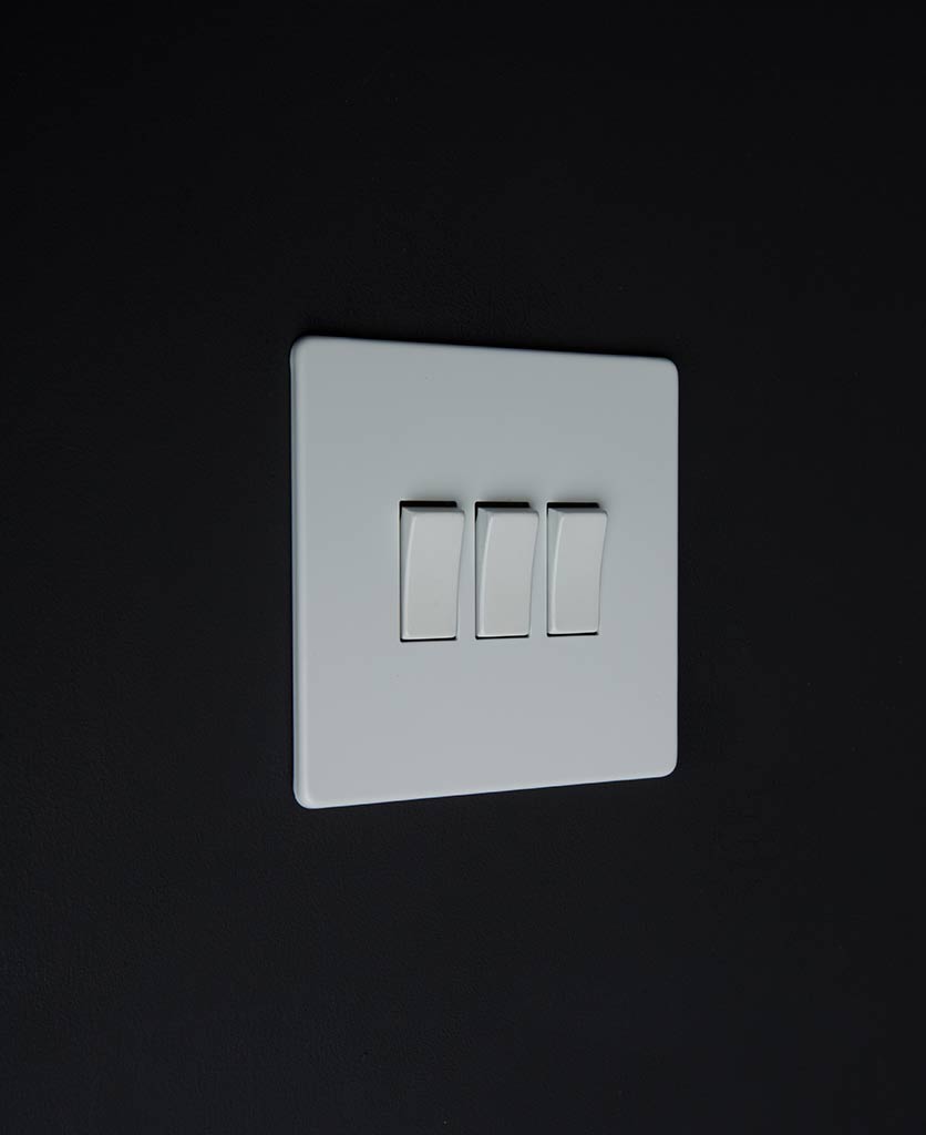 White Triple Rocker Switch with 4 Different Rocker Colours