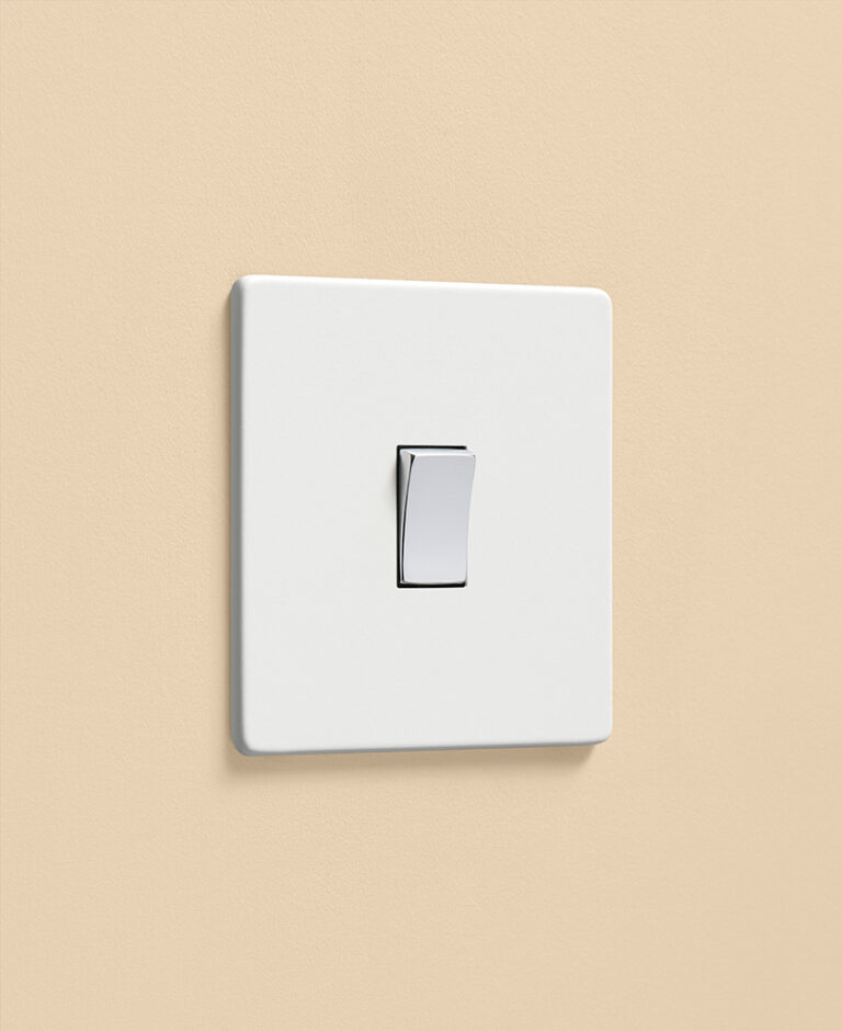 White Single Rocker Electrical Light Switch | Dowsing & Reynolds