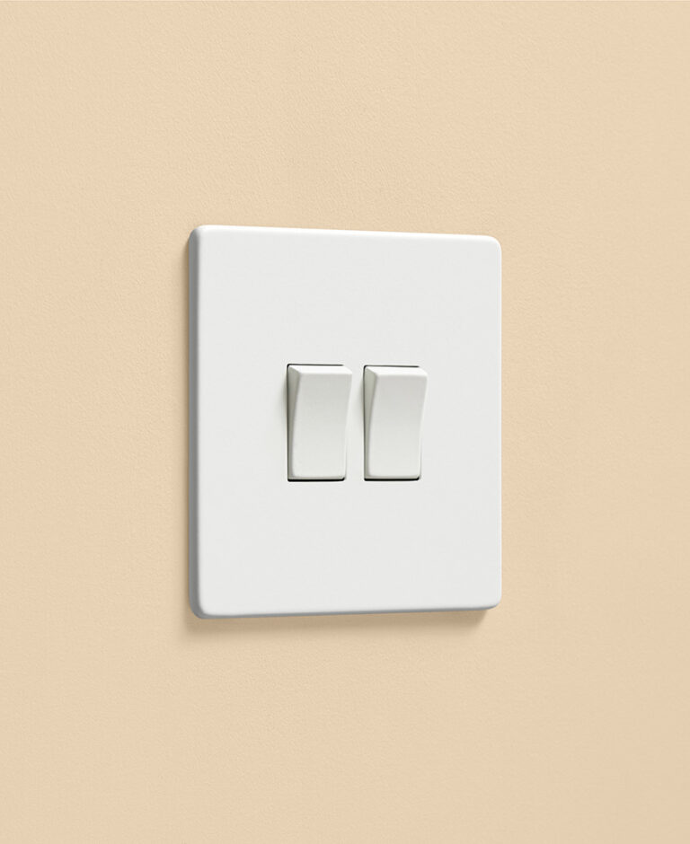 White Double Rocker Switch | Matt White 2 Gang Light Switch