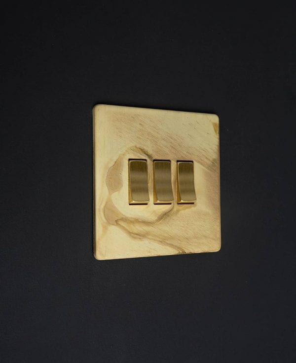 3 Way Rocker Switch - Smoked Gold Triple Switch