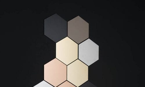 hexagon tiles - metallic honeycomb tiles for making decorative mosaics in your home