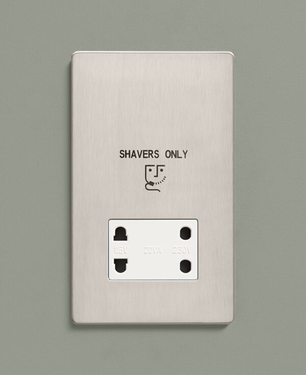 Silver Shaver Socket - With Choice of Black or White Insert