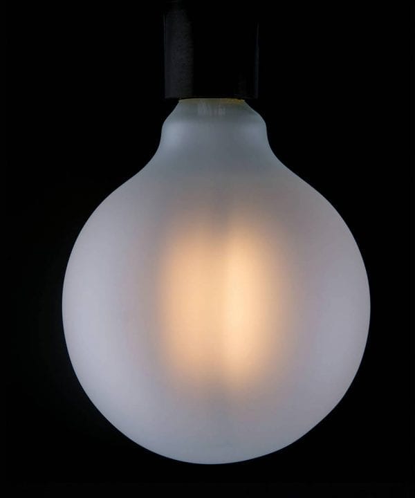 extra large led frosted light bulbs with squirrel cage filament globe squirrel cage filament against black background