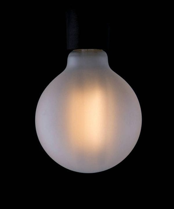 large led frosted light bulbs with squirrel cage filament globe squirrel cage filament against black background