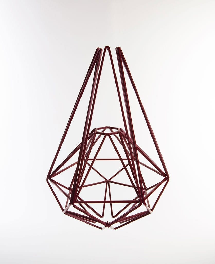 hibiscus geometric cage light shade large against white background