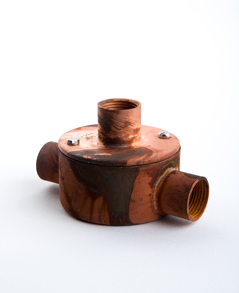 Tarnished Copper Conduit Rose Metal Conduit Junction Box