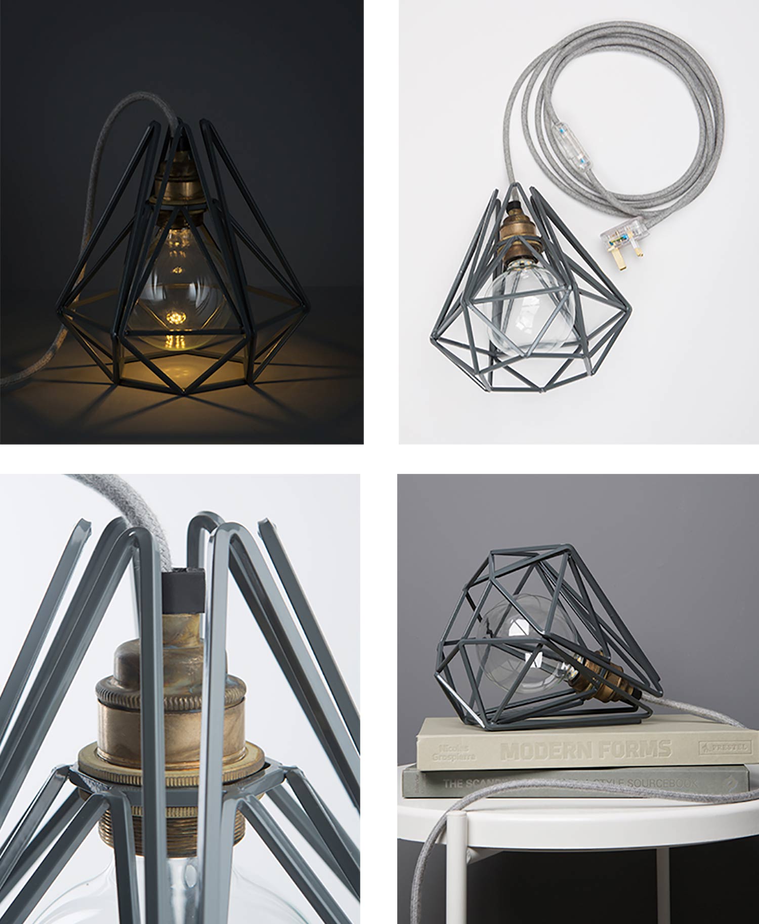 collage of earl grey cage table lamp