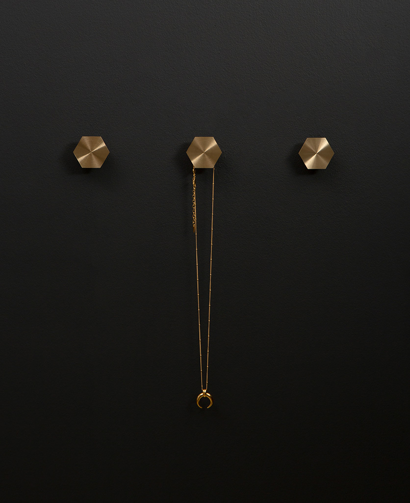 Modern Coat Hooks Bauhaus - in Black, Silver & Brass