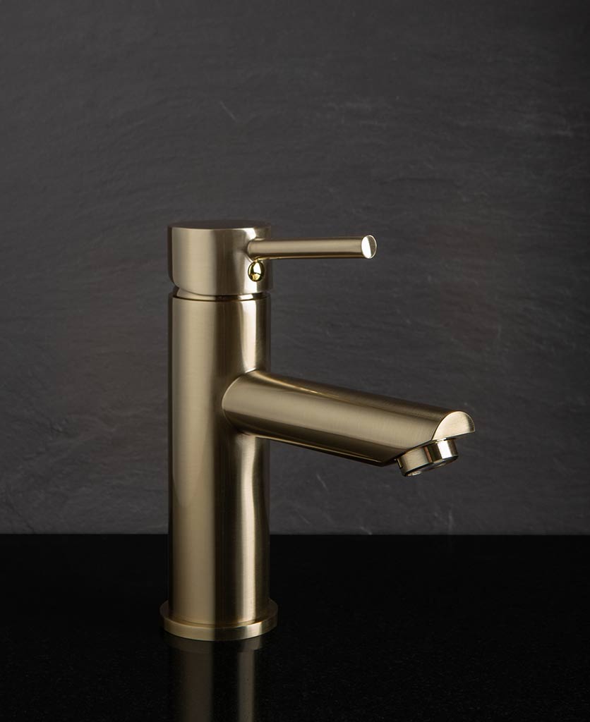 Kagera Designer Bathroom Taps, Black or Gold Small Bathroom Mixer Tap