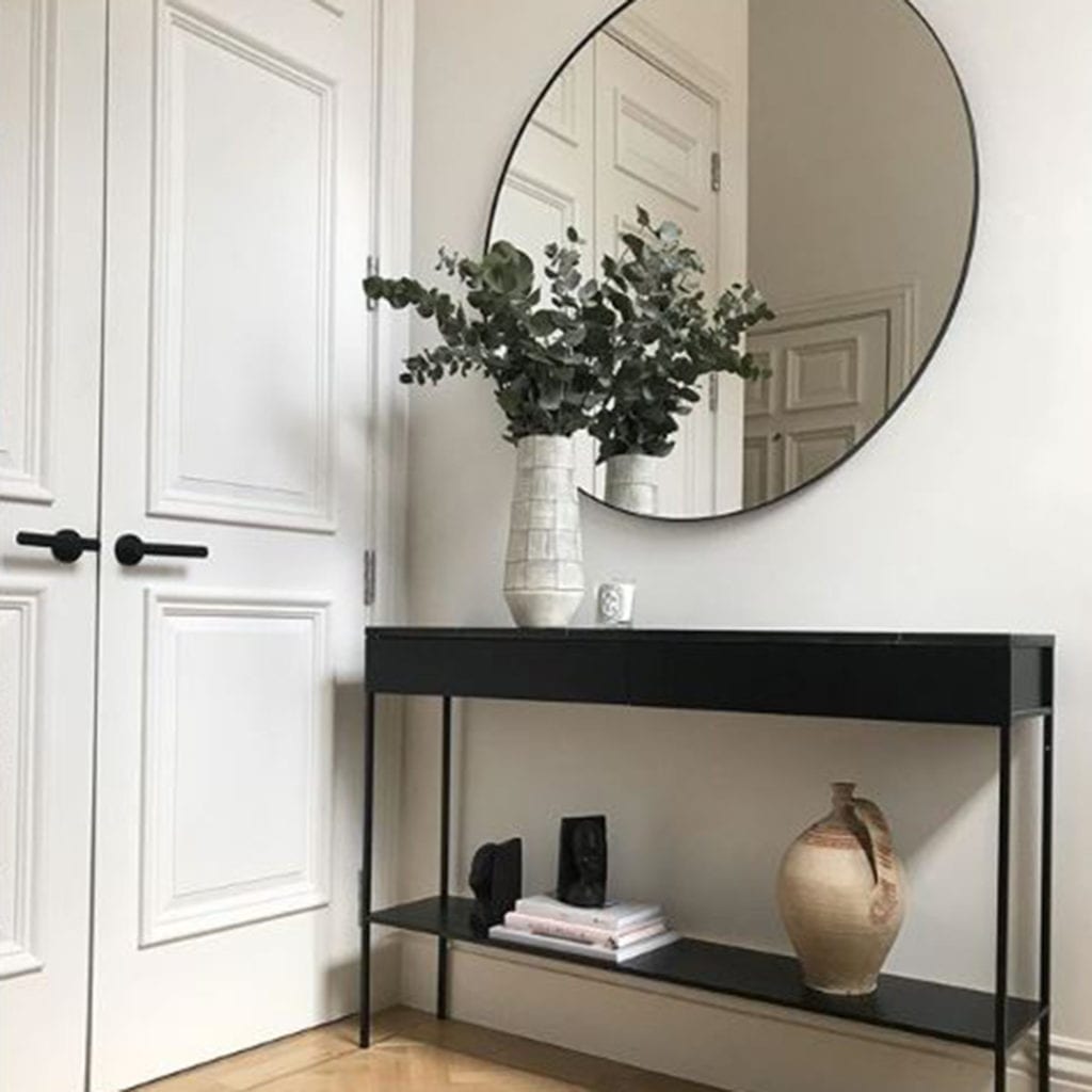 hirst modern door handle on white panelled door