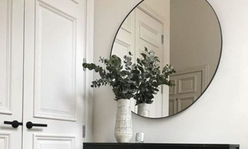 hirst modern door handle on white panelled door