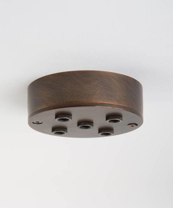 five point brewer's brass ceiling rose against white background